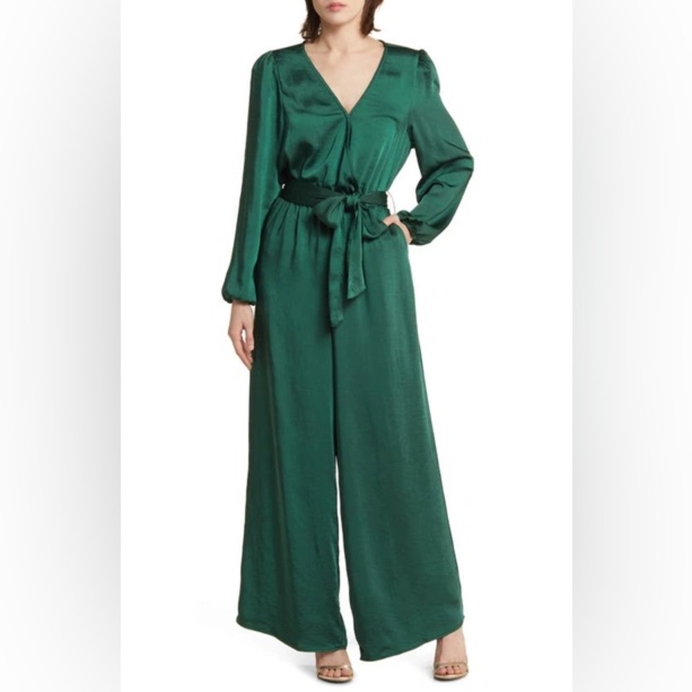 Matching Family Moments Long Sleeve Jumpsuit in Green Pinecone in Medium
